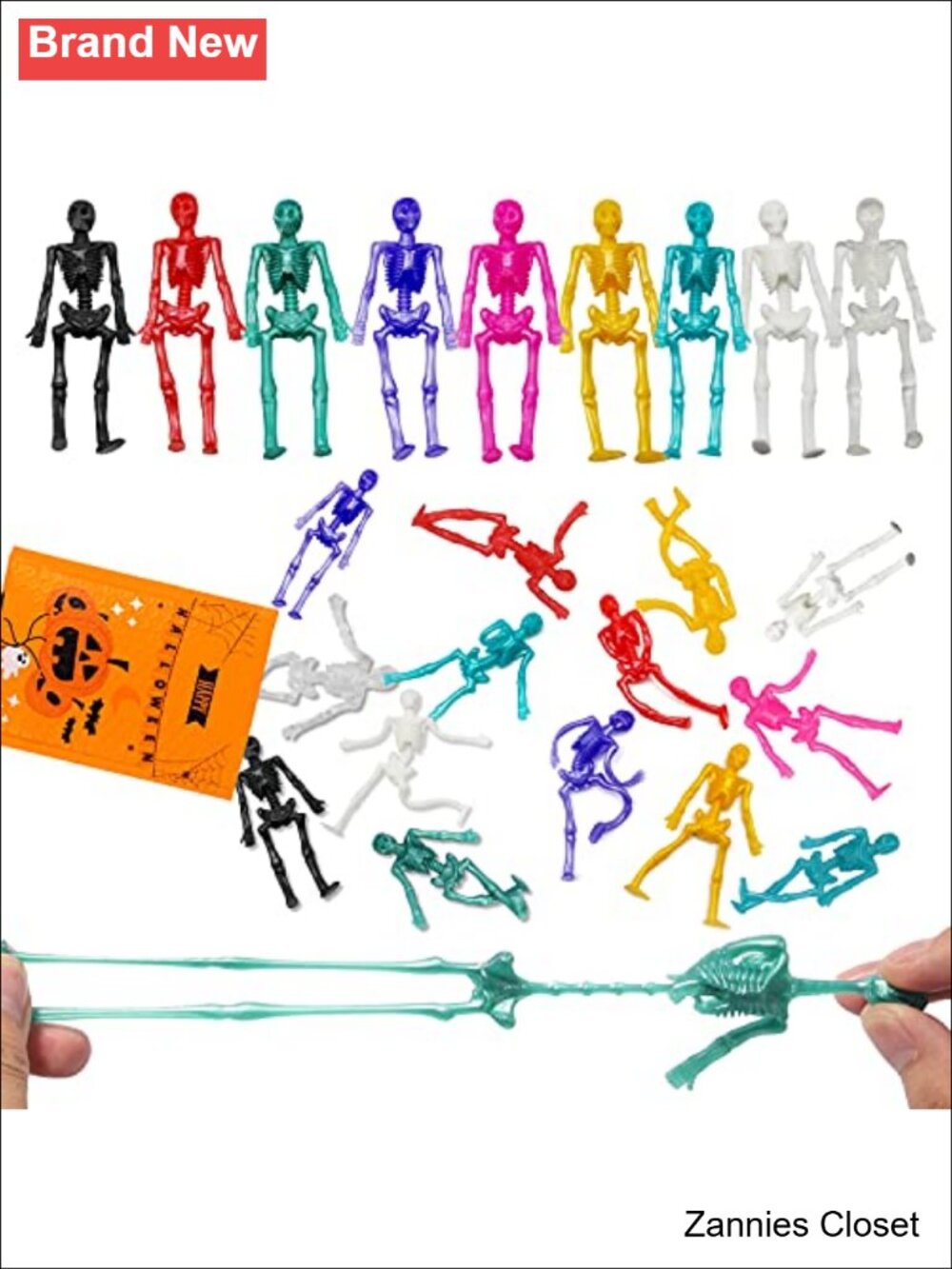 👻 JOICEE 24PCS Halloween Stretchy Skeleton Squishy Toys Party Favors